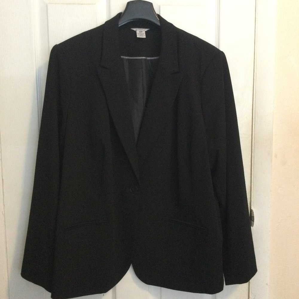 Liz Claiborne Black Blazer Suit Jacket, Size 24W